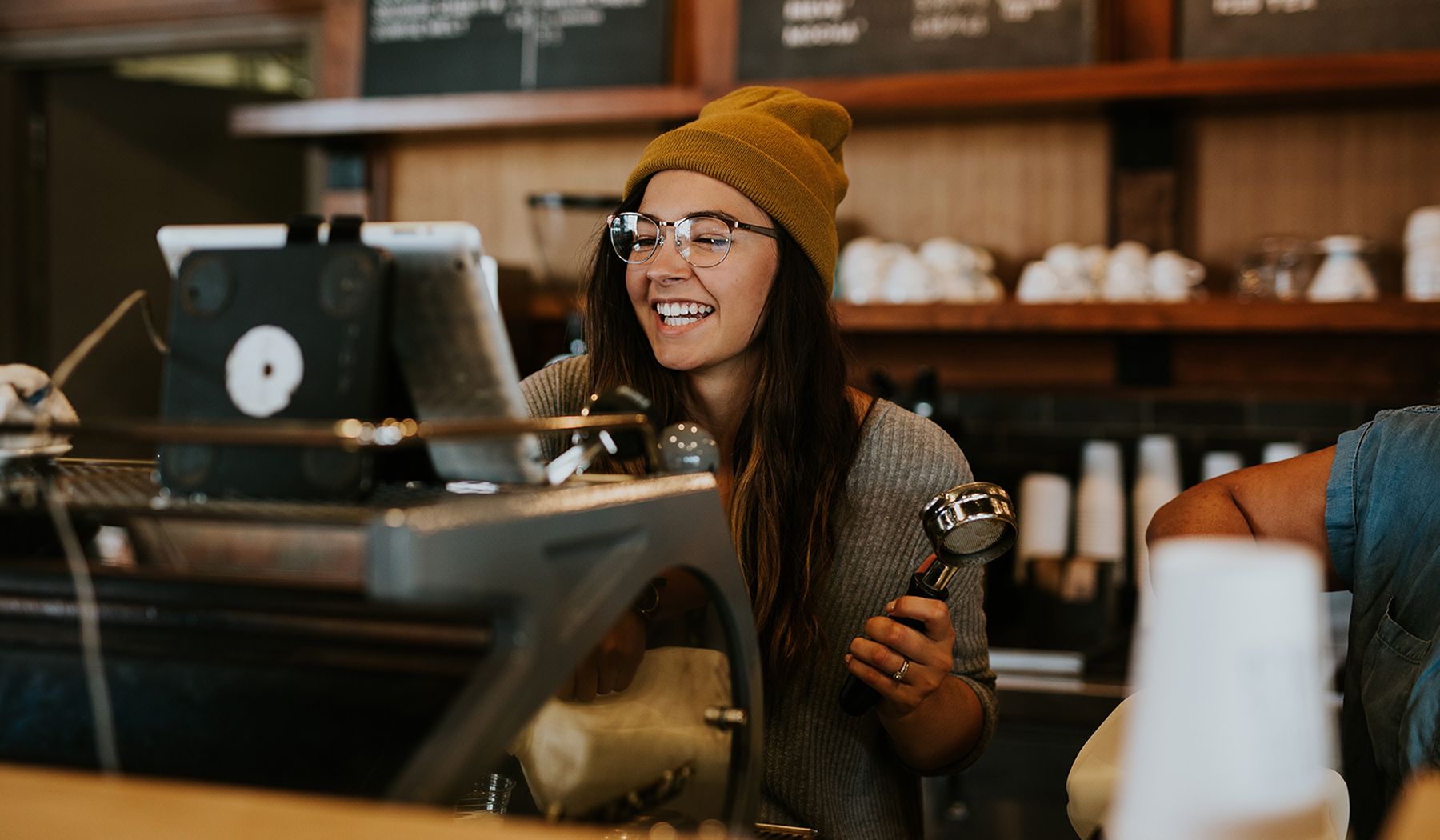 Behind the counter at Maple & Crumb